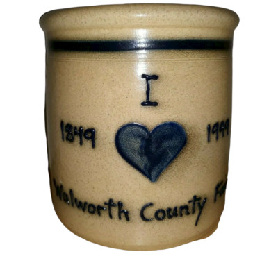 Shadowlawn Delavan Wi Stoneware Pottery I Love Walworth County Fair Crock Pot