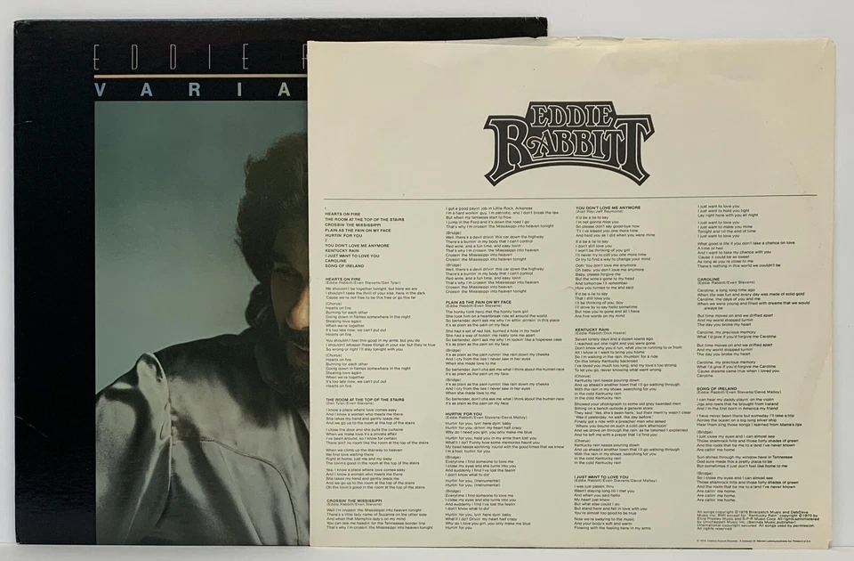 Eddie Rabbitt Variations Country Vinyl LP 1978 Electra 6E-127 *Mint* 10 Tracks Foto 3 de 4