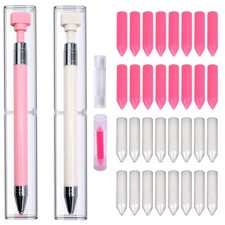 34 Pcs Diamond Painting Pens Kit, 2 Pcs Refillable Wax Pen with 32 Pcs Wax, R...