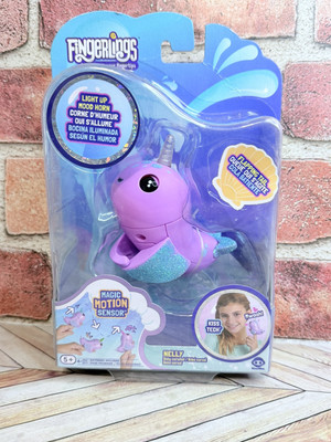 Fingerlings Baby Narwhal Nelly The Light Up Mood Unicorn by WowWee ! New
