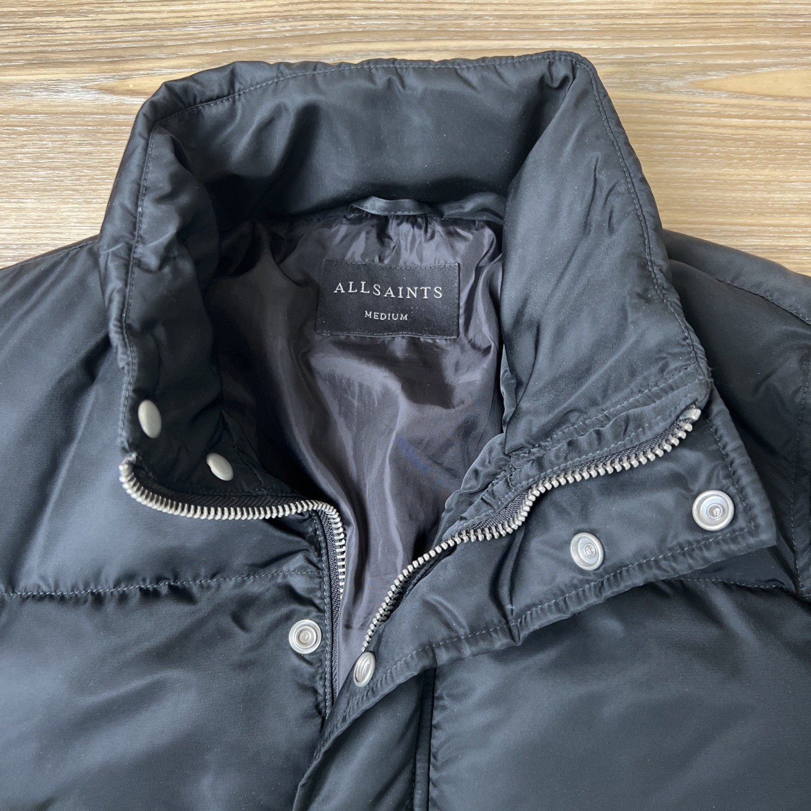 Men’s Allsaints Varden Puffer Jacket  with Leather Size M .. RRP £369 image 3