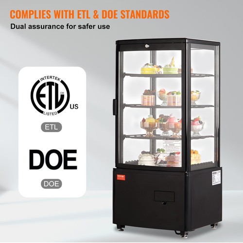 VEVOR Refrigerated Display Case Bakery Display Fridge Case 3 cu ft/85L 3-Tier - Picture 6 of 12