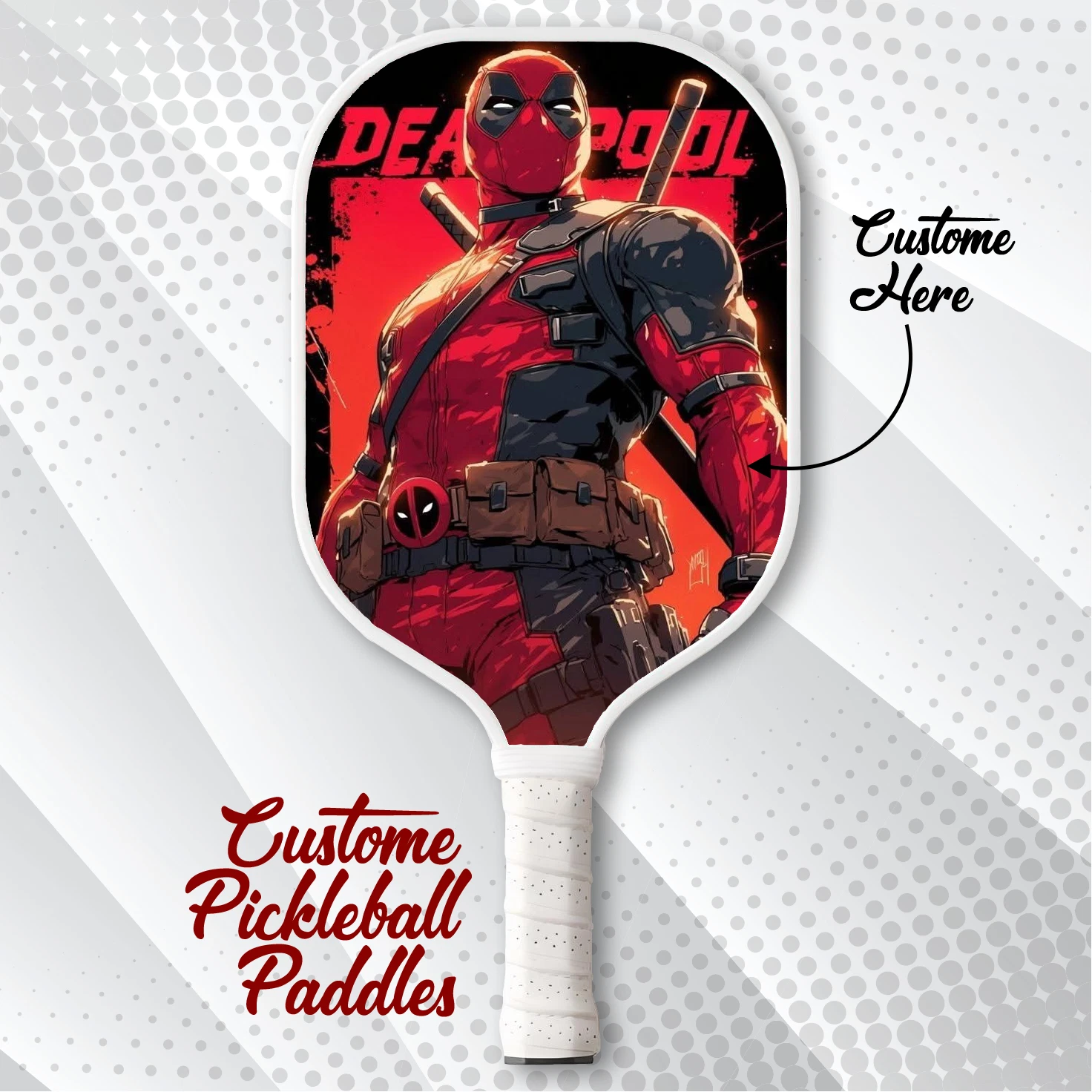 Deadpool Pickleball Paddle Marvel Gift Custom Paddle for Fans
