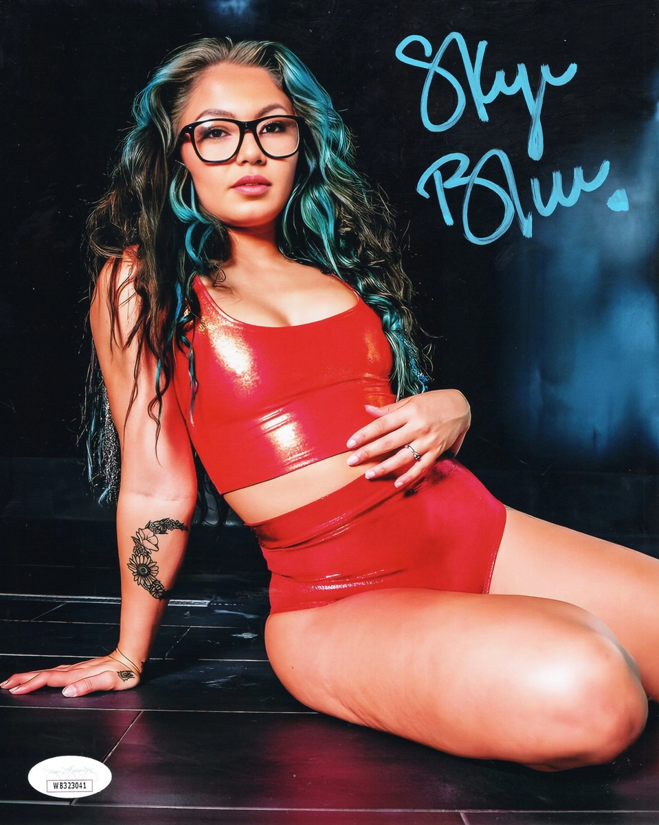 Skye Blue (Metallic 8x10) JSA COA AEW SEXY JSA photo signed auto