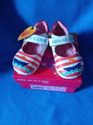 ''AGATHA RUIZ DE LA PRADA'' BABYSCHUHE GR.3/EU 19 ''MARITIM'' STREIFEN&BOOTE.NEU/KARTON.