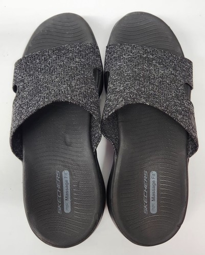 Sandalias SKECHERS Go Walk Masaje Ajuste Sweet Talk Mujer Talla 8M Negras Sin Cordones - Imagen 5 de 10