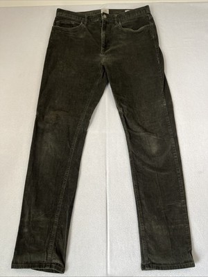 Flint and Tinder Olive Corduroy Straight Fit Men's Casual Pants Size 34x33