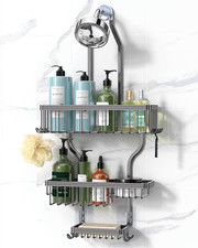 Shower Caddy Hanging - Never Rust Organizer - Aluminum over the Head Caddy with