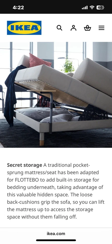 Sofa sleeper Flottebo Grey-Ikea - Image 2 of 4