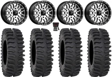 MSA Machined Brute 14" UTV Wheels 30" XT400 Tires Can-Am Commander Maverick