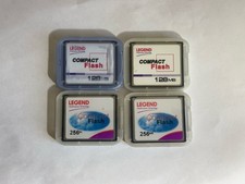 Lot of 4 Legend CompactFlash CF Cards 2x 256MB 2x 128MB Type I Used