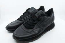 NWOB Men's Reebok Classic Leather Black/Black/Grey 100243913 Size 8.5