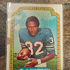 O. J. Simpson Football #32 Sports Trading Card Card Stock Athlete Collectible