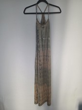 Miljøfond Maxi Dress Size S Sleeveless Tie-Dye Brown Gray Sundress Gown