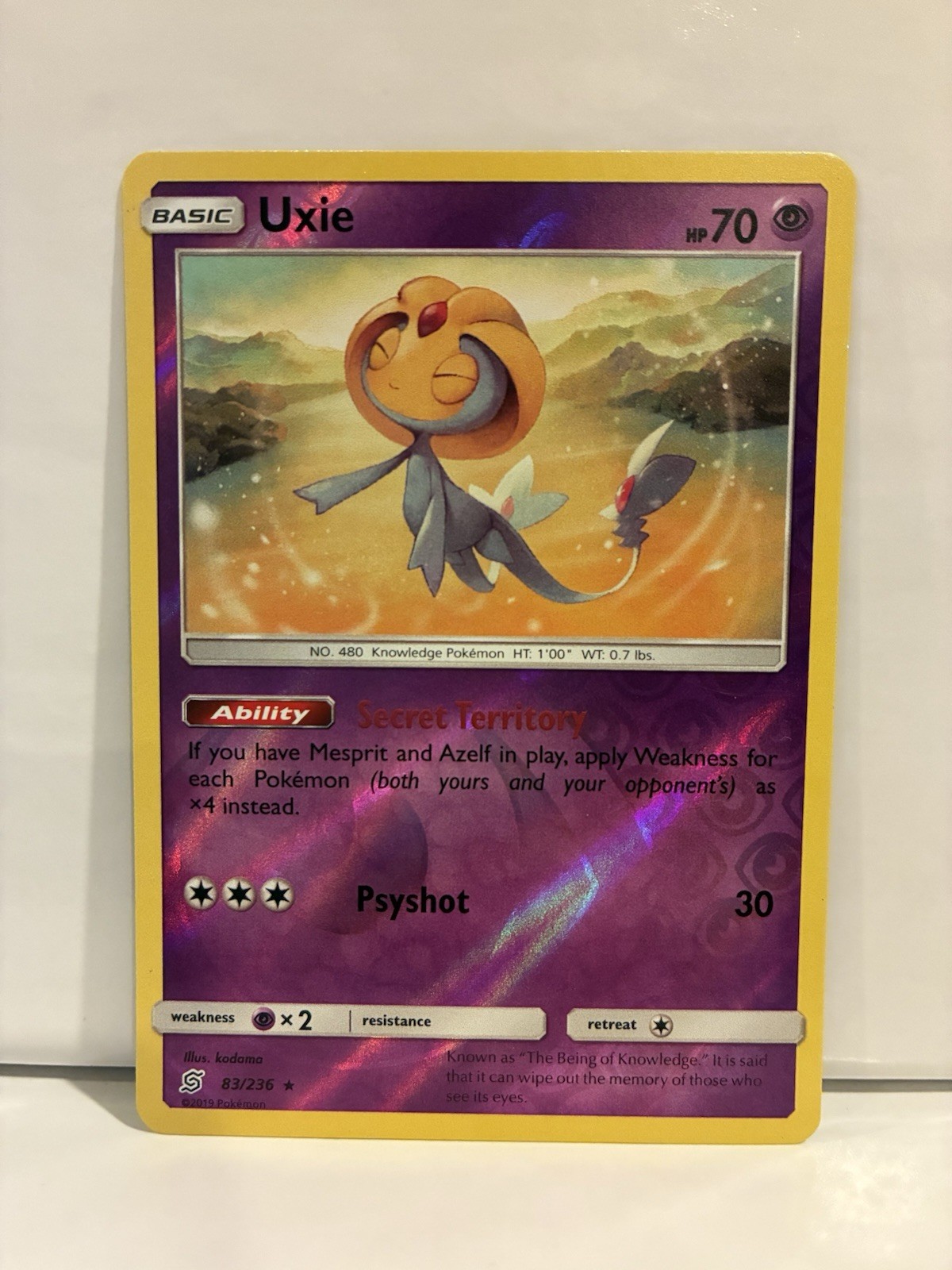UXIE 83/236 HOLO R UNIFIED MINDS POKEMON REVERSE HOLO LP