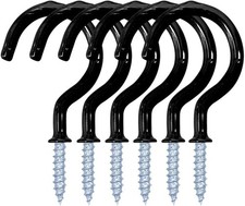 12 Pack Heavy Duty Ceiling Hooks Vinyl Coated Screw-In Wall Hooks