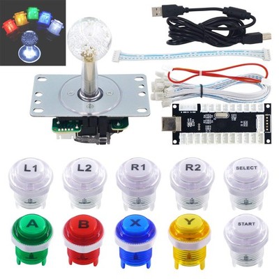 Arcade DIY Kit Joystick LED Buttons USB Controller Set