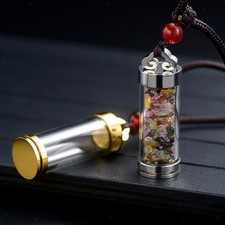 Cremation Urn Necklace Ash Holder Tube Pendant Waterproof for Messages Keepsake