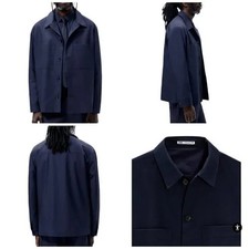 ZARA Men's COTTON POPLIN JACKET SS22 NAVY BLUE  4627/076 Medium