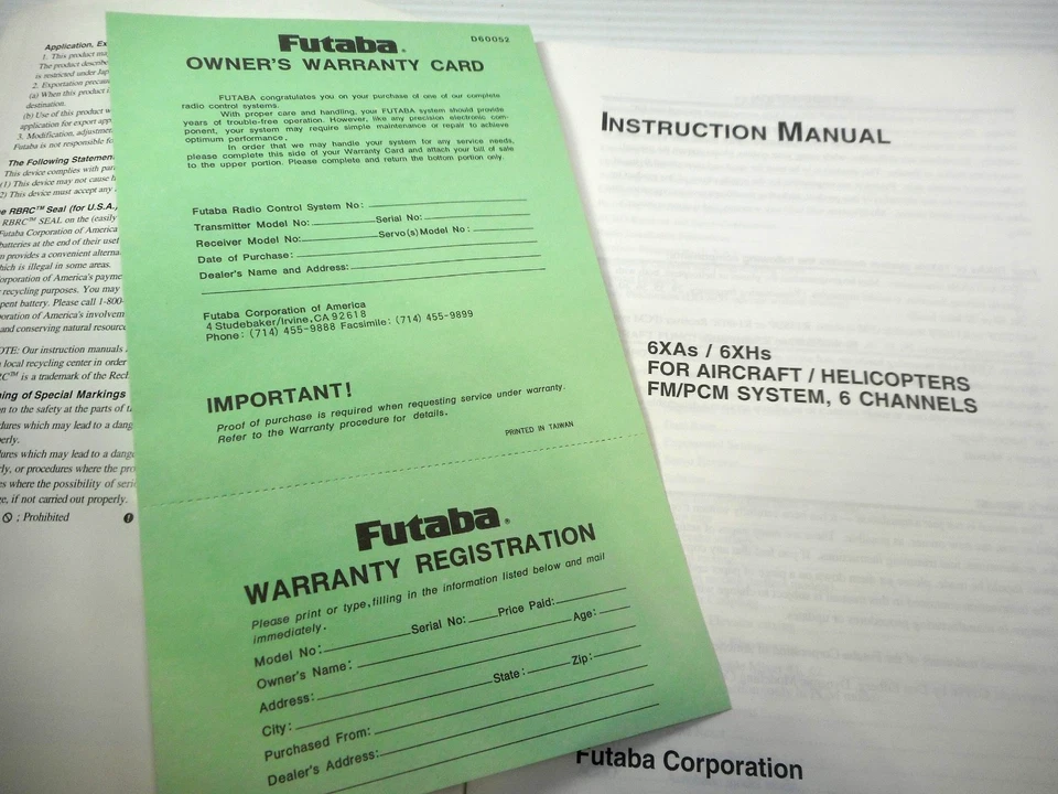 VINTAGE  FUTABA 6X AIRCRAFT/HELICOPTERS INSTRUCTION MANUAL - Image 2 of 4