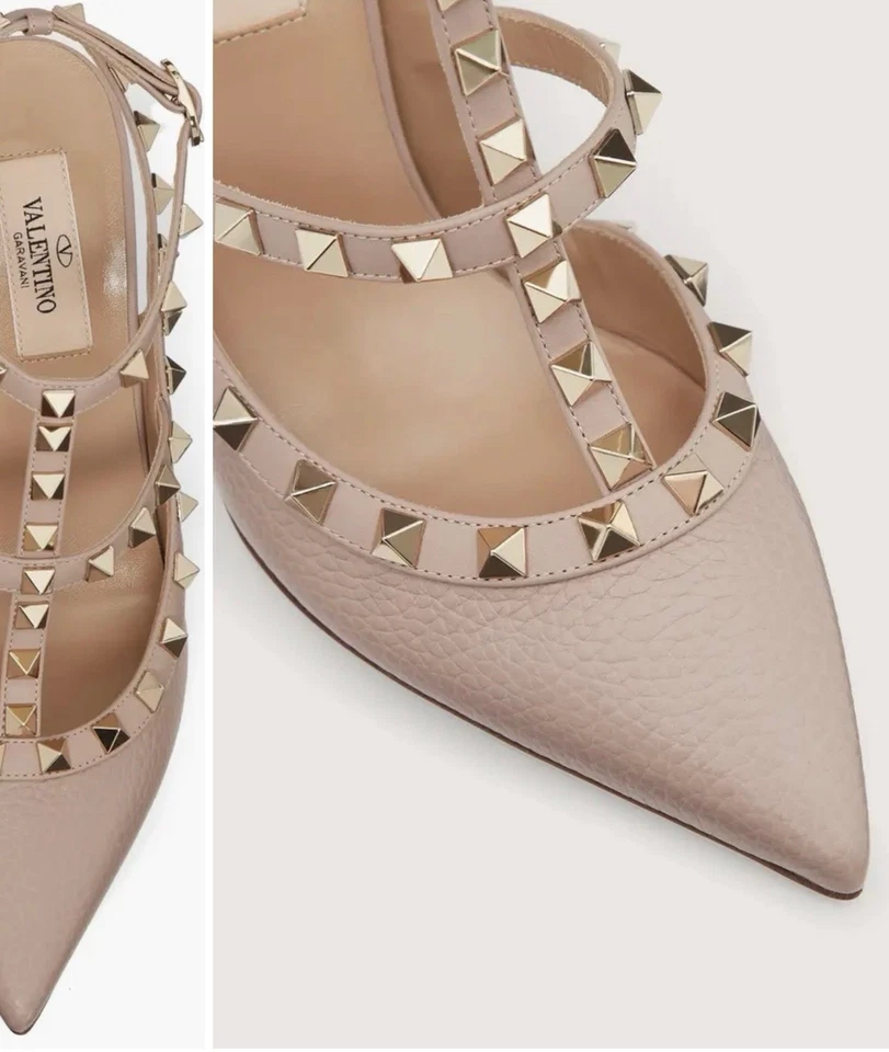 Valentino Garavani Women's Patent Leather Studded Heels Size 38 1/2 - Image 4 of 4