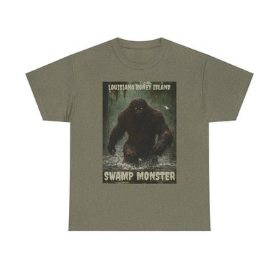 Swamp Monster Tee   Louisiana Honey Island Vintage Cryptid T Shirt