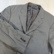 Giorgio Armani Collezioni Men  s Houndstooth Blazer Virgin Wool Size 40/50