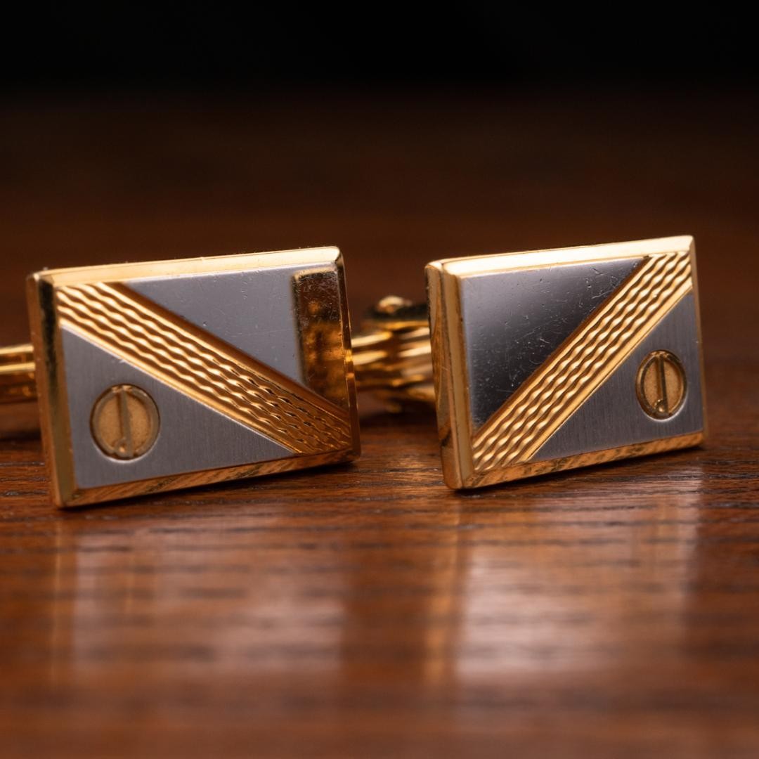 Dunhill Cufflinks No case Rectangular Shape Strip… - image 1