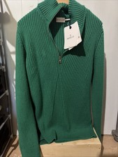 Men's Moncler Half Zip Green Sweater XL