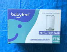 Babyfeel Fits All Dekor Refill Four Pack Holds 2320 Diapers Open box-classic Sz