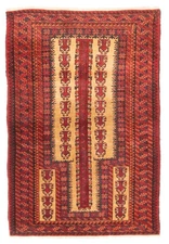 Vintage Oriental Hand-Knotted Carpet 2'9" x 4'2" Traditional Wool Area Rug