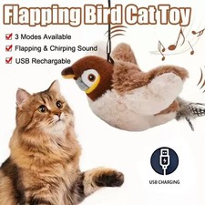USB Interactive Flying Bird Cat Toys Electronic Pet Moving Simulation Sparrow US