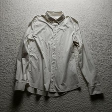 Rhone Dress Shirt Mens Medium White Solid Button Front Long Sleeve Woven