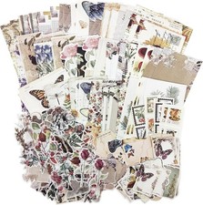 200PCS Retro Scrapbook Supplies Kit, Vintage Paper Stickers, Natural Colors