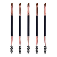 5pcs Duo Eyebrow Brush  Eyelash Comb Set Angled Brow Spoolie Eye Makeup Tools