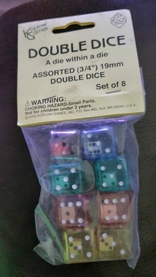 DOUBLE DICE ~ DIE WITHIN A DIE by KOPLOW GAMES  NEW 