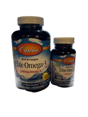 Carlson Wild Norwegian Elite Omega-3 Gems - Lemon 1,600 mg 90 + 30 free Sgels