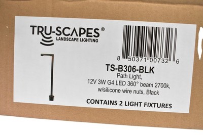 TRU-SCAPES TS-B306-BLK Path Light Lamp Set 2-Pack Black Matte Outdoor LED