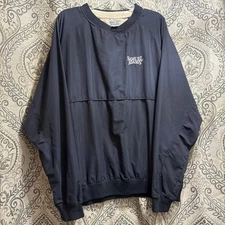 SAMUEL ADAMS Pullover Mens L Windbreaker Navy Beer Casual Long Sleeve Lined