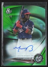 Jordy Barley 2022 Bowman Platinum Green Auto /99 #TOP-46 Washington Nationals