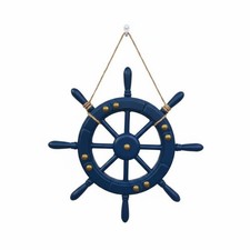 Nautical Wheel Wall Decor Rustic Wood Finish Wooden Ship Wheel Ready to Hang