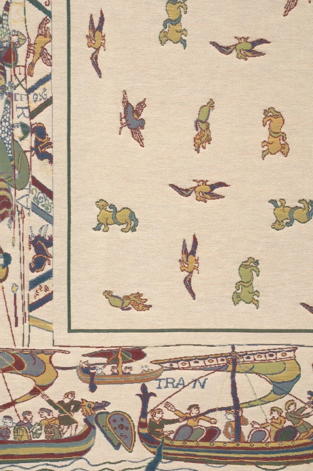 Bayeux бельгийский декор птица и лодка дизайн сплетенный гобелен плед новый - Изображение 3 из 3