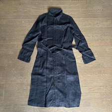 Pas de calais Linen Coat Black Size 38 Long Jacket