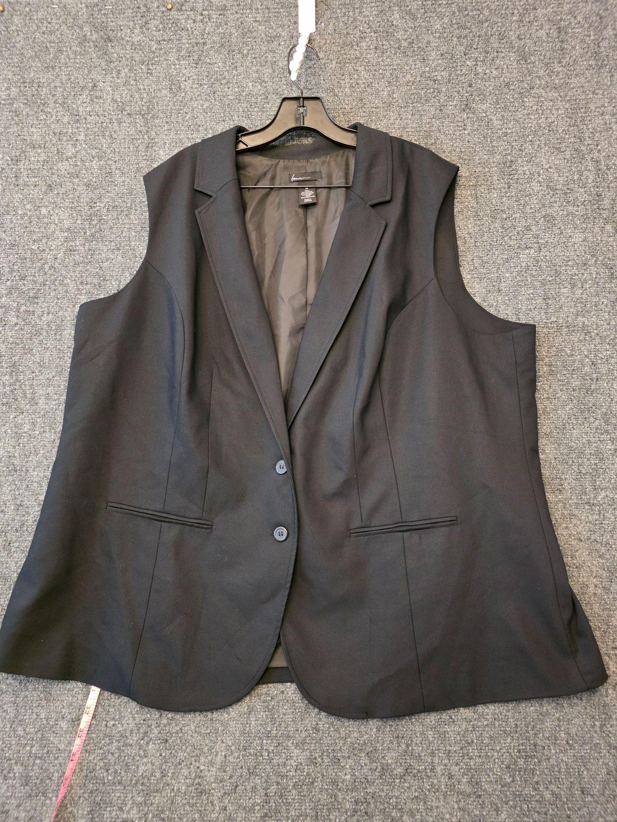 Lane Bryant Suit Vest Womens 28 Black Sleeveless 2 Button Lined Plus Tailored