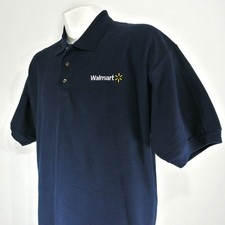 WALMART Associate Employee Uniform Polo Shirt Navy Blue Size L Large NEW