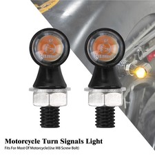 Black Clear Lens LED Turn Signal Blinker Indicator Light Amber Bullet For Harley