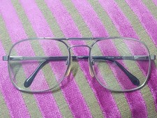 Vtg Square Silver Metal Men's Frames LUXOTTICA Carlos AVANT-GARDE Eyeglasses
