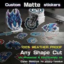 Custom Matte Die Cut Sticker Decals Labels Logo Bulk Vinyl Waterproof UV