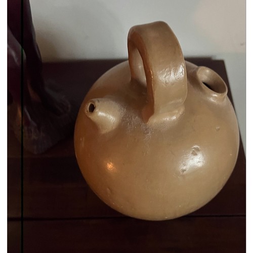 Antico vaso artigianale vintage messicano sfera rotonda vaso acqua ceramica, ceramica - Foto 3 di 12