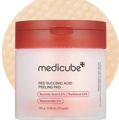 Medicube Red Succinic Acid Panthenol Facial Peeling Pads - Niacinamide, AHA-BHA